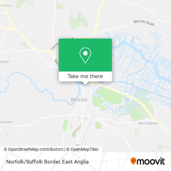 Norfolk/Suffolk Border map