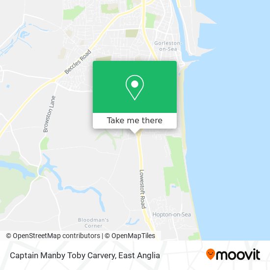 Captain Manby Toby Carvery map