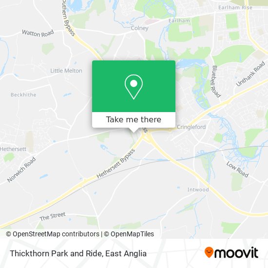 Thickthorn Park and Ride map
