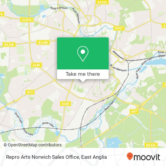 Repro Arts Norwich Sales Office map