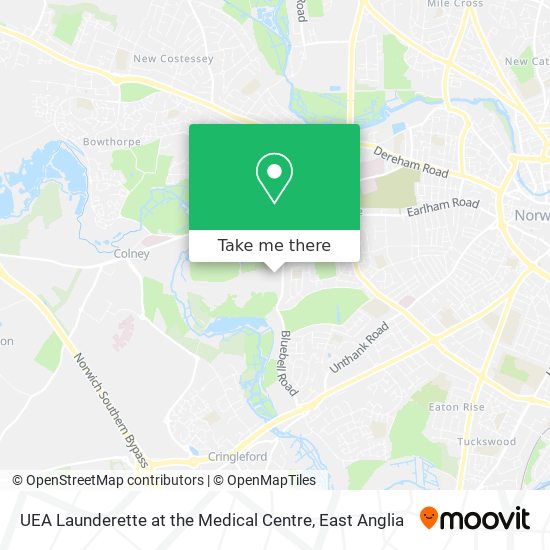UEA Launderette at the Medical Centre map