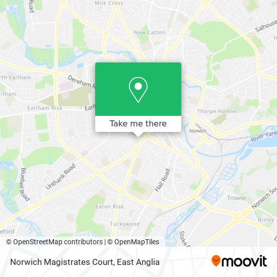 Norwich Magistrates Court map