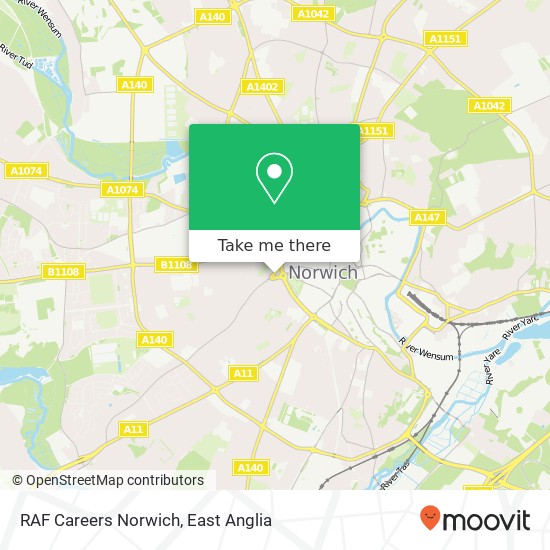 RAF Careers Norwich map