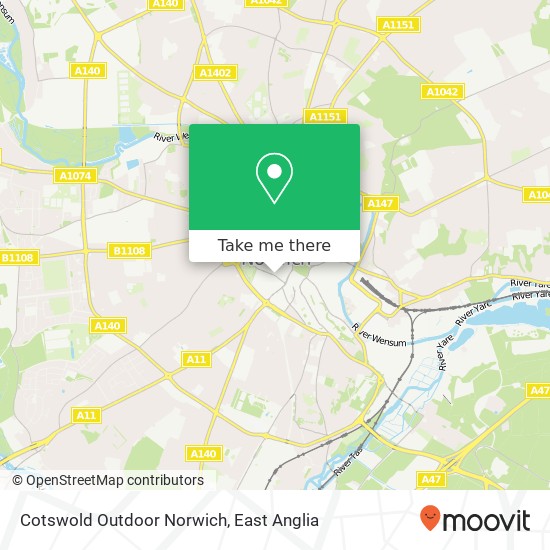 Cotswold Outdoor Norwich map