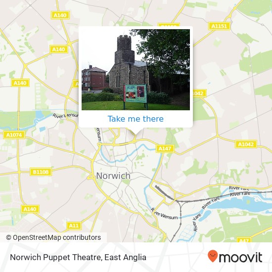 Norwich Puppet Theatre map