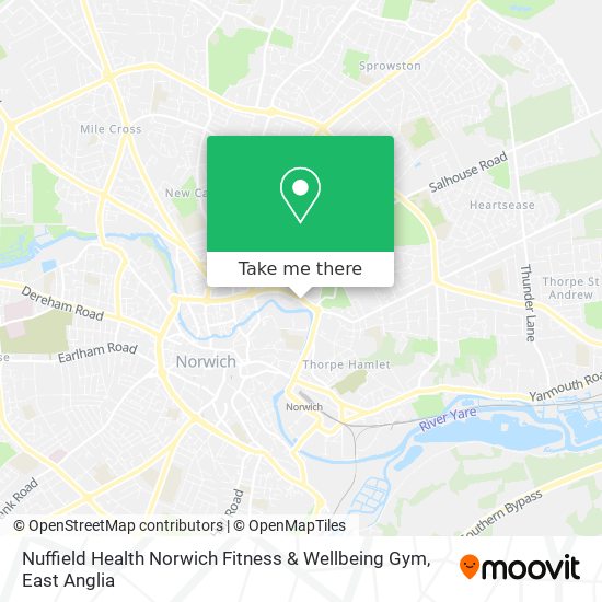 Nuffield Health Norwich Fitness & Wellbeing Gym map