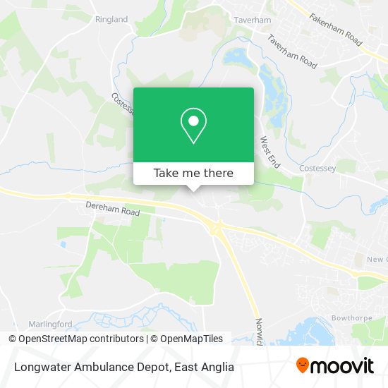 Longwater Ambulance Depot map
