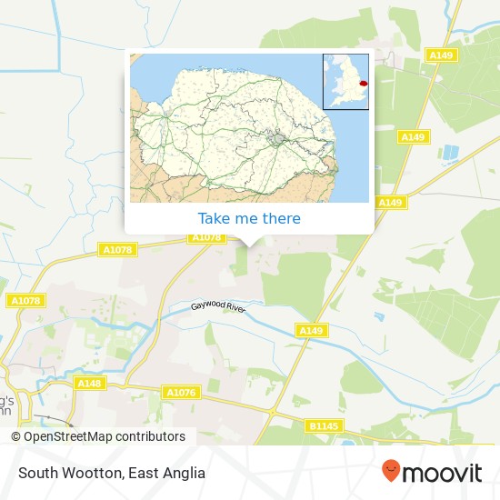 South Wootton map