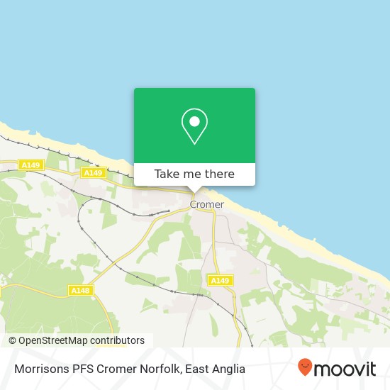 Morrisons PFS Cromer Norfolk map