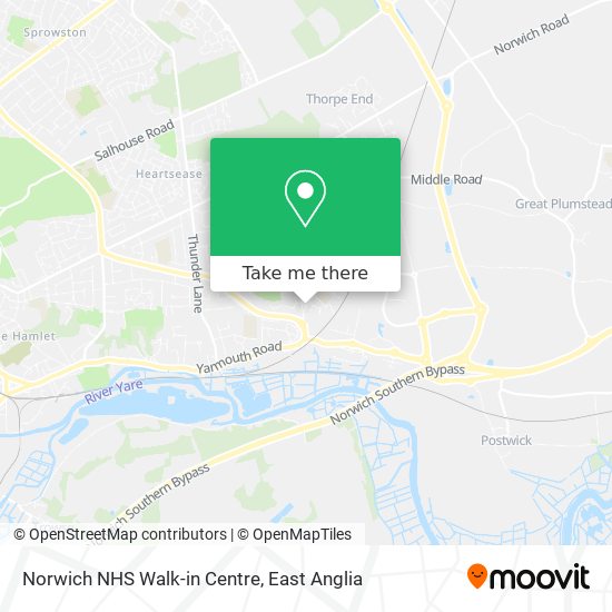Norwich NHS Walk-in Centre map