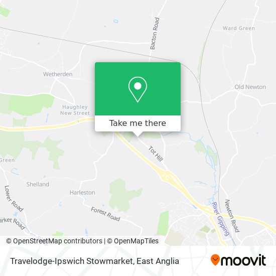 Travelodge-Ipswich Stowmarket map