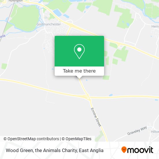 Wood Green, the Animals Charity map