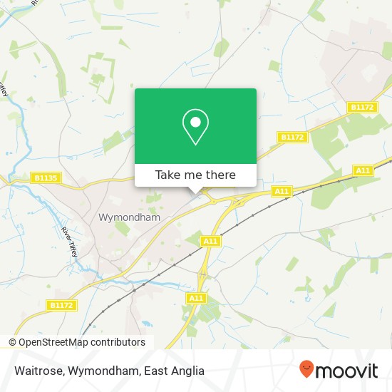 Waitrose, Wymondham map