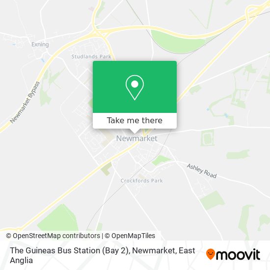 The Guineas Bus Station (Bay 2), Newmarket map