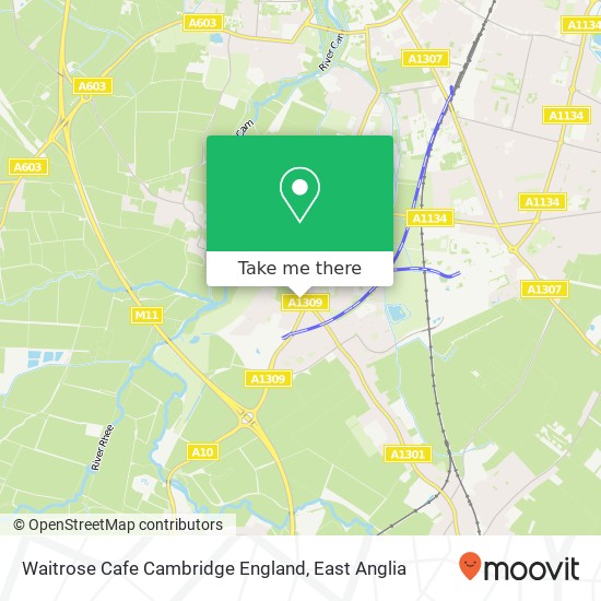 Waitrose Cafe Cambridge England map