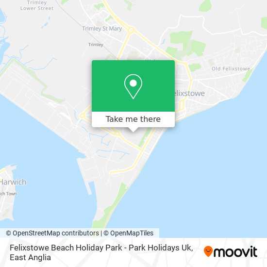 Felixstowe Beach Holiday Park - Park Holidays Uk map
