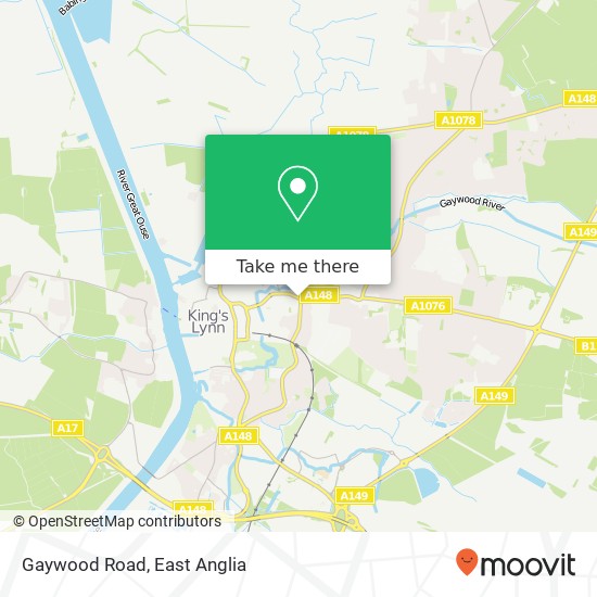 Gaywood Road map