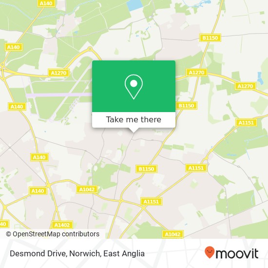 Desmond Drive, Norwich map