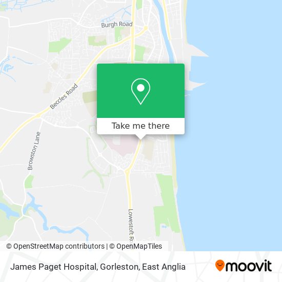 James Paget Hospital, Gorleston map