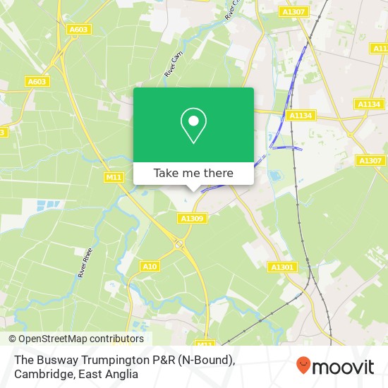 The Busway Trumpington P&R (N-Bound), Cambridge map