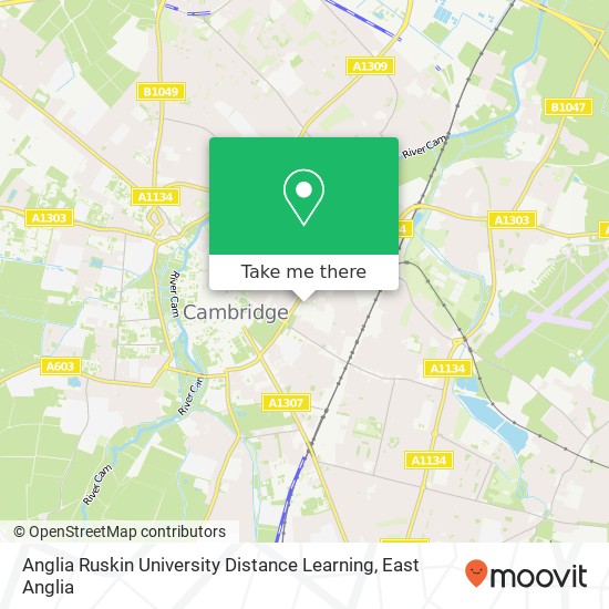 Anglia Ruskin University Distance Learning map