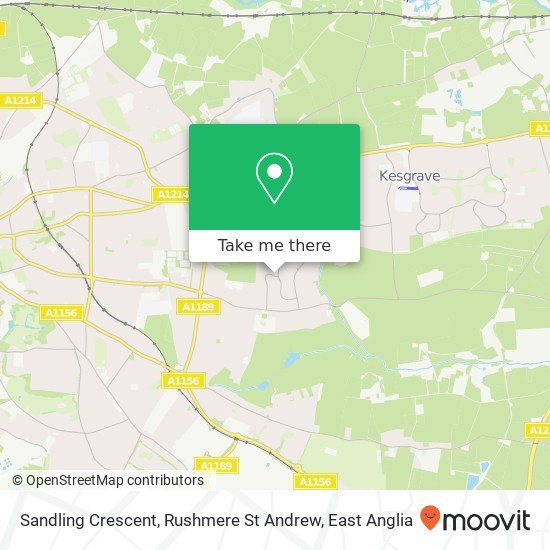 Sandling Crescent, Rushmere St Andrew map