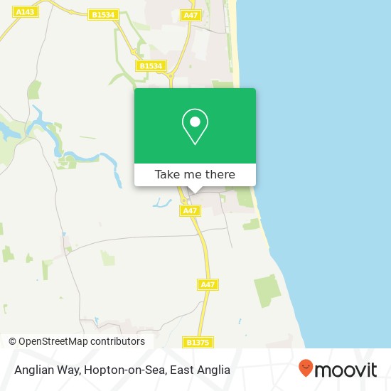 Anglian Way, Hopton-on-Sea map