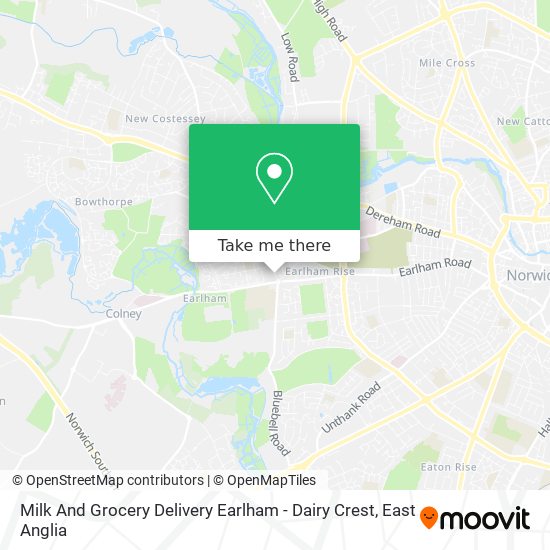Milk And Grocery Delivery Earlham - Dairy Crest map