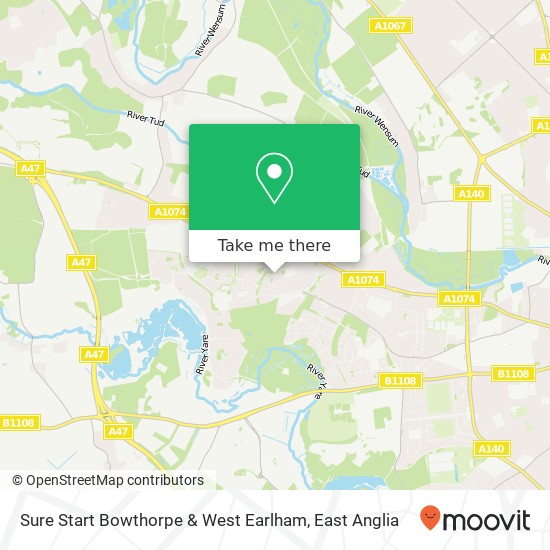 Sure Start Bowthorpe & West Earlham map