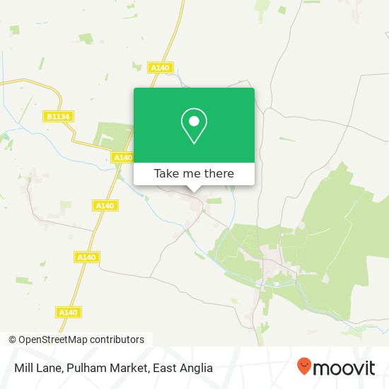 Mill Lane, Pulham Market map