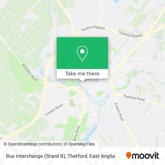 Bus Interchange (Stand B), Thetford map