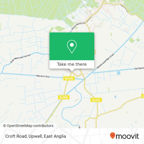 Croft Road, Upwell map