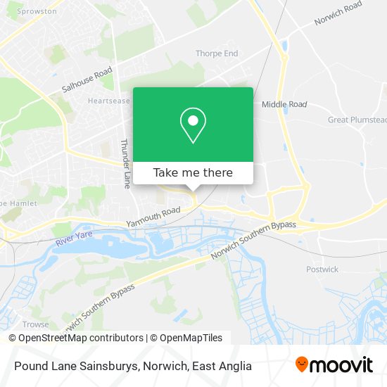 Pound Lane Sainsburys, Norwich map
