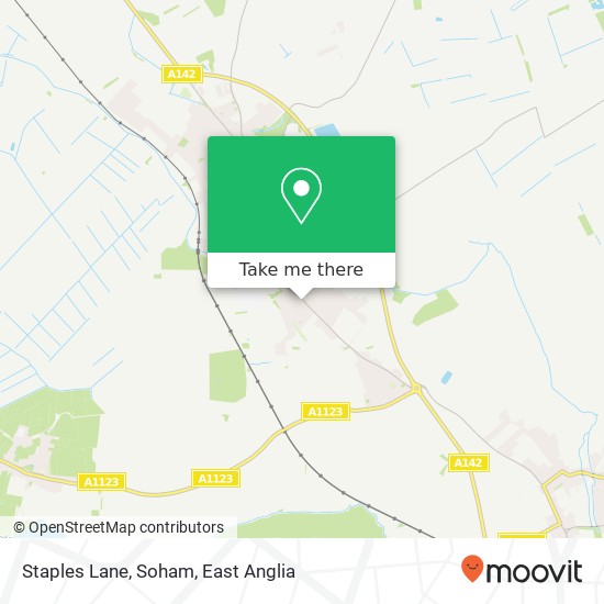 Staples Lane, Soham map