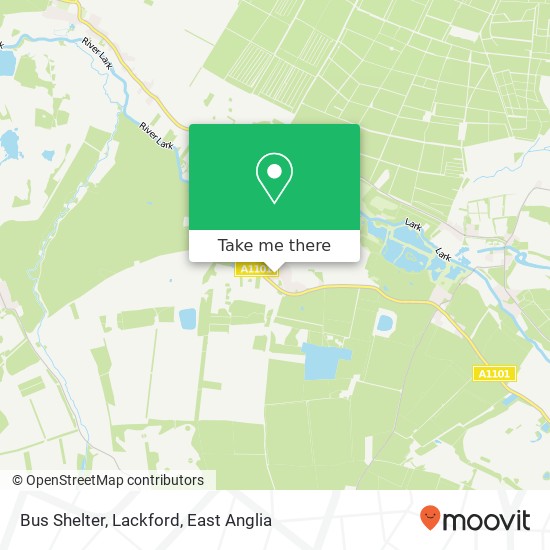 Bus Shelter, Lackford map