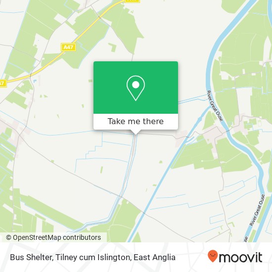 Bus Shelter, Tilney cum Islington map