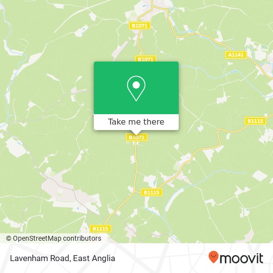 Lavenham Road map