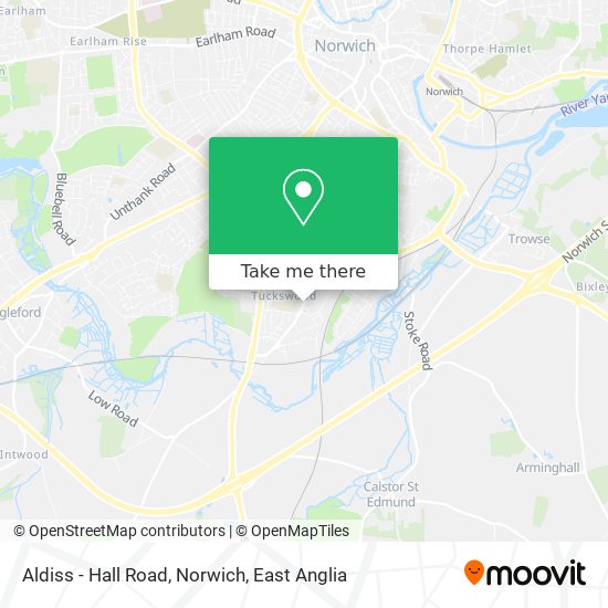 Aldiss - Hall Road, Norwich map