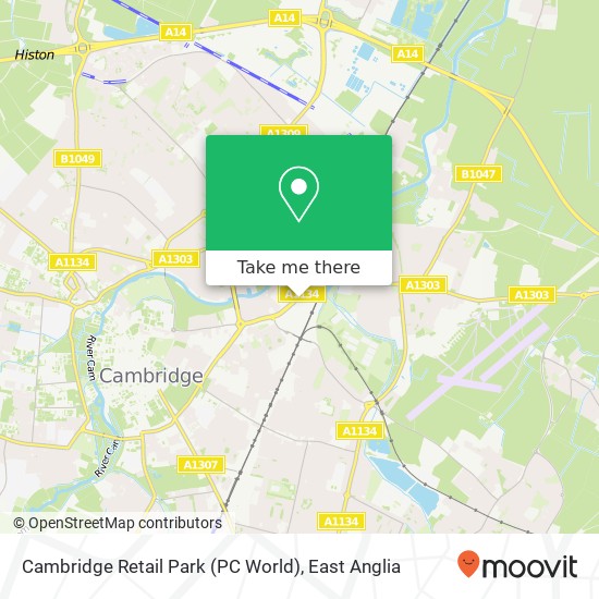 Cambridge Retail Park (PC World) map