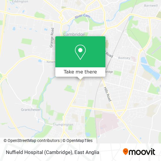 Nuffield Hospital (Cambridge) map