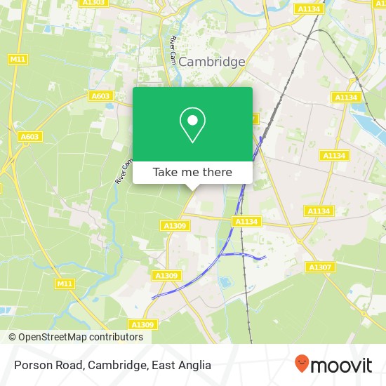 Porson Road, Cambridge map