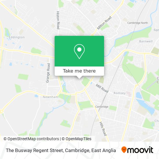 The Busway Regent Street, Cambridge map