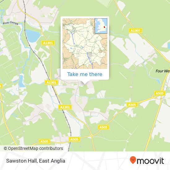 Sawston Hall map