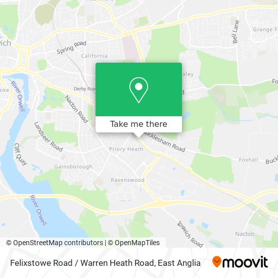 Street Map Of Felixstowe How To Get To Felixstowe Road / Warren Heath Road In Ipswich By Bus Or  Train?