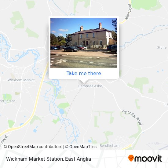 Wickham Market Station map