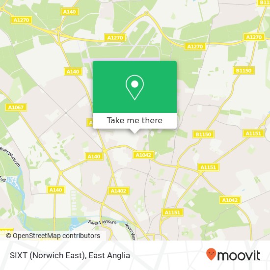 SIXT (Norwich East) map