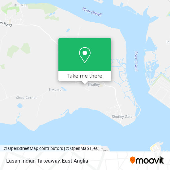 Lasan Indian Takeaway, Shotley Ipswich IP9 1 map