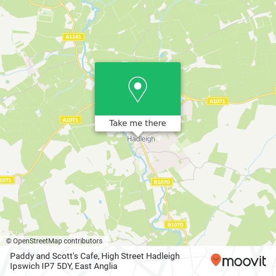 Paddy and Scott's Cafe, High Street Hadleigh Ipswich IP7 5DY map