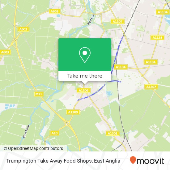 Trumpington Take Away Food Shops, 2 Anstey Way Trumpington Cambridge CB2 9 map