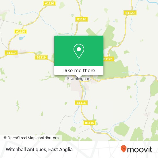Witchball Antiques, 18 Well Close Square Framlingham Woodbridge IP13 9 map